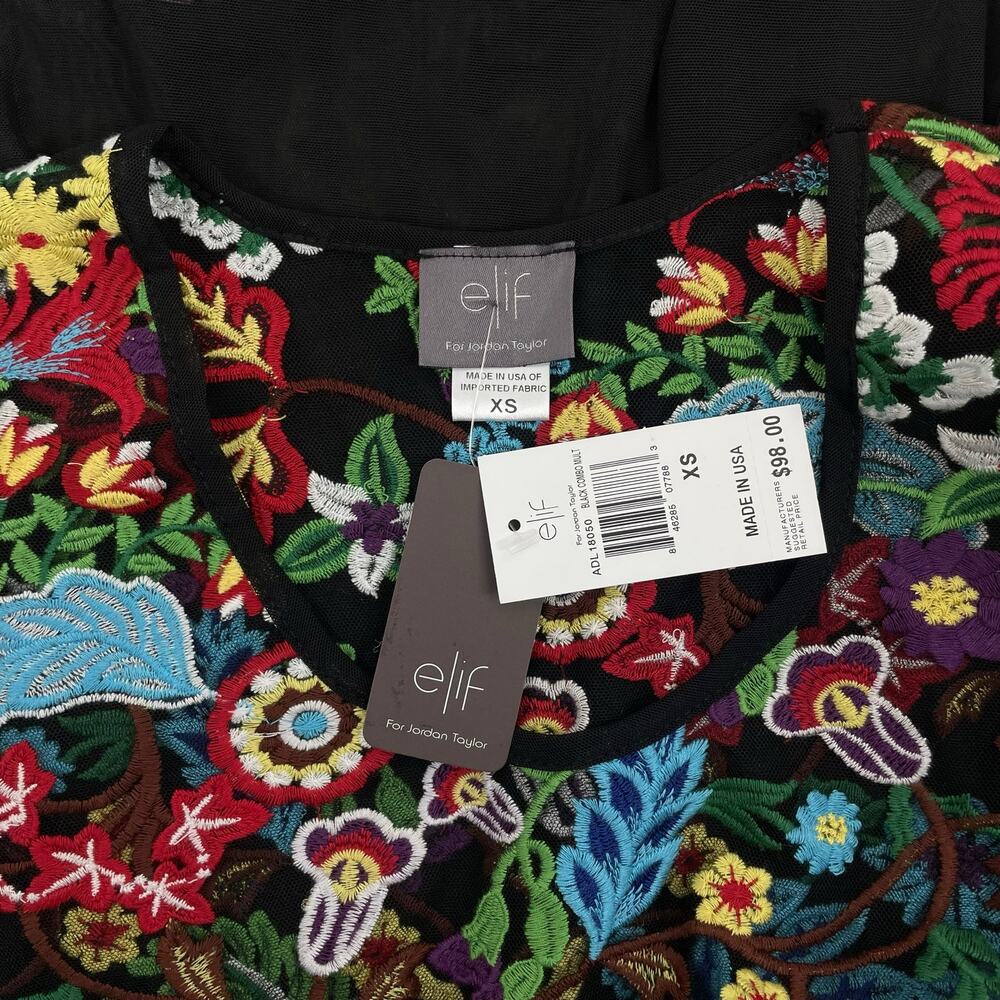 Elif For Jordan Taylor Adela Swim Coverup Tuni Embroidery Size XS - Picture 9 of 9